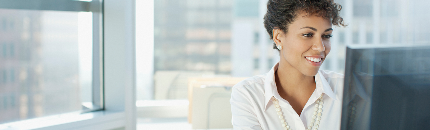 Woman smiling at work