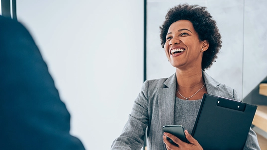 Woman smiling