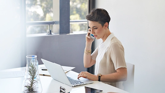 Woman at her desk